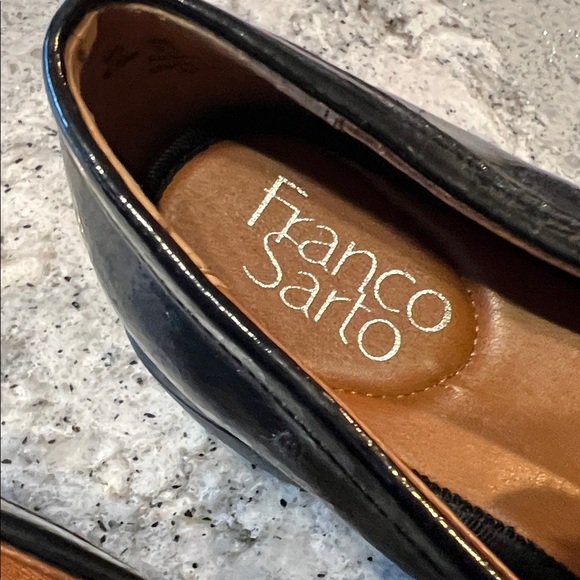 Franco Sarto Shiny Black Loafers - Picture 2 of 7